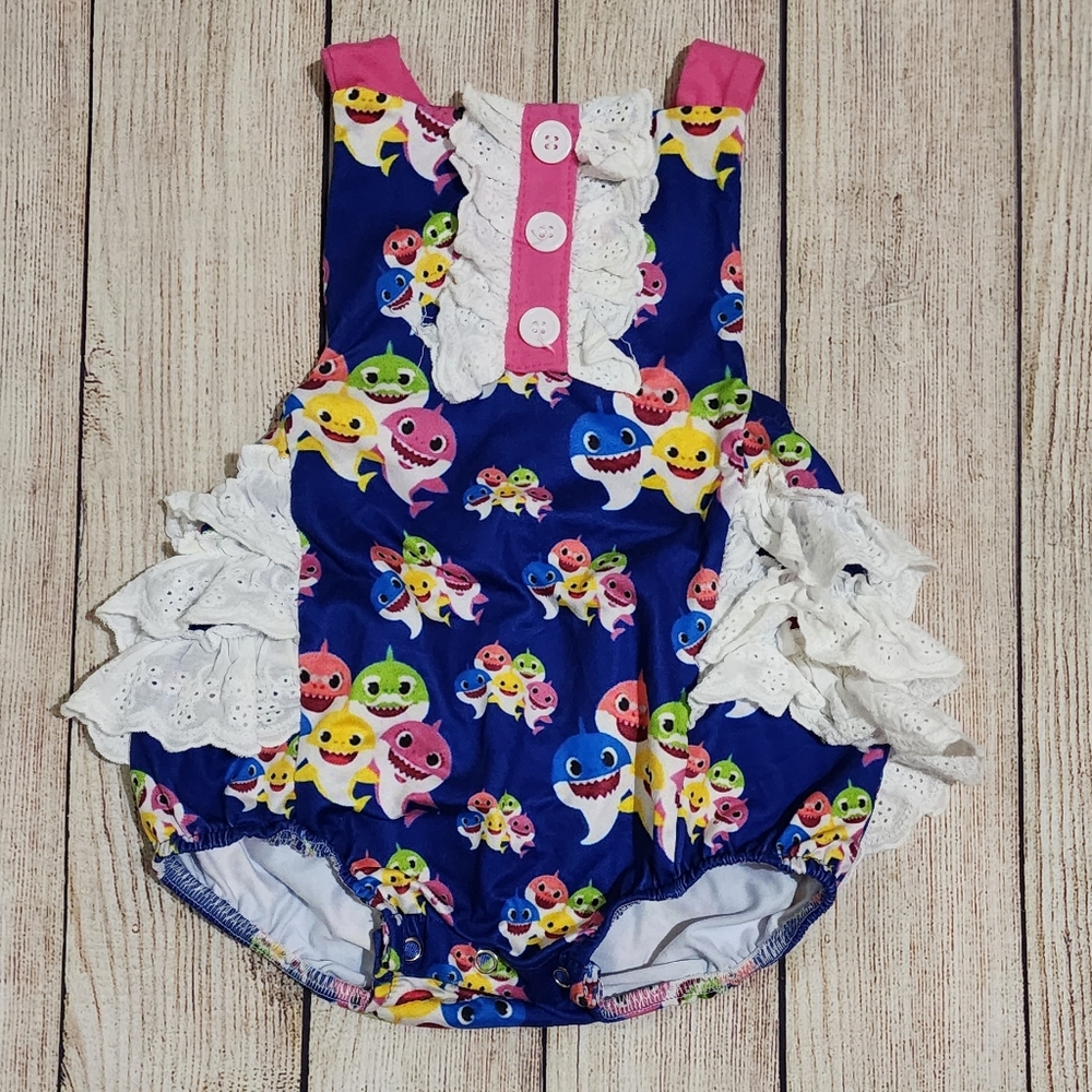 Baby Shark Romper Sz 6-12m